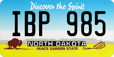 ND license plate IBP985