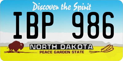 ND license plate IBP986