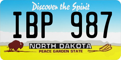ND license plate IBP987