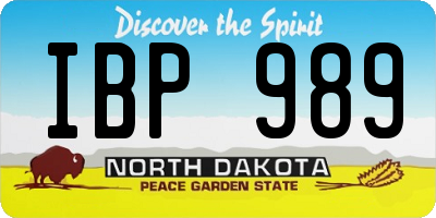 ND license plate IBP989