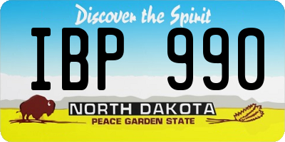ND license plate IBP990