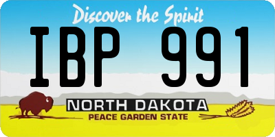 ND license plate IBP991