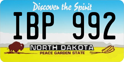 ND license plate IBP992
