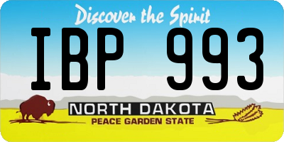 ND license plate IBP993