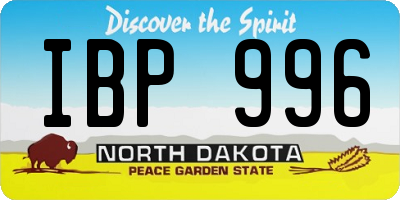 ND license plate IBP996