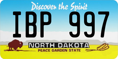 ND license plate IBP997