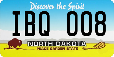 ND license plate IBQ008