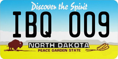 ND license plate IBQ009
