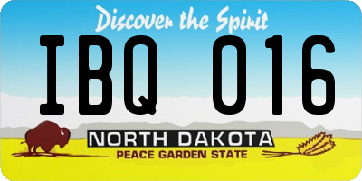 ND license plate IBQ016