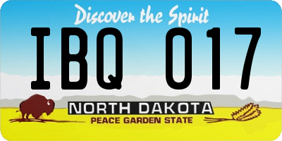 ND license plate IBQ017