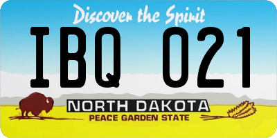 ND license plate IBQ021