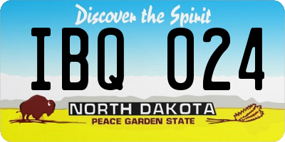 ND license plate IBQ024