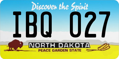 ND license plate IBQ027