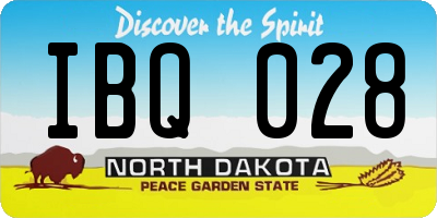 ND license plate IBQ028