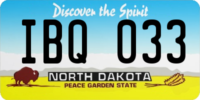 ND license plate IBQ033