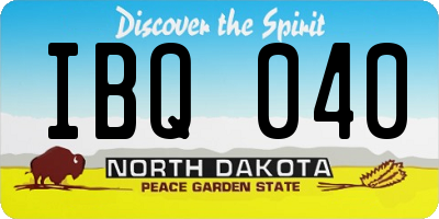 ND license plate IBQ040