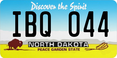 ND license plate IBQ044
