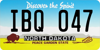 ND license plate IBQ047