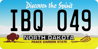 ND license plate IBQ049