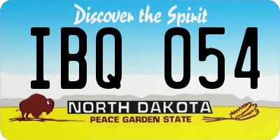 ND license plate IBQ054
