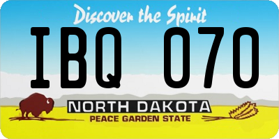 ND license plate IBQ070