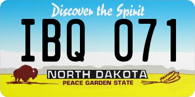 ND license plate IBQ071