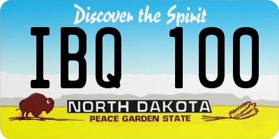 ND license plate IBQ100