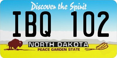ND license plate IBQ102