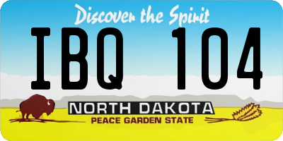 ND license plate IBQ104