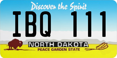 ND license plate IBQ111