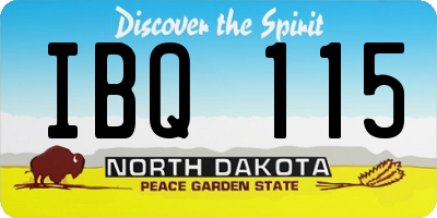 ND license plate IBQ115