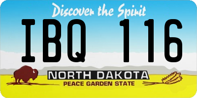 ND license plate IBQ116