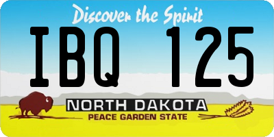 ND license plate IBQ125