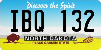 ND license plate IBQ132