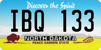 ND license plate IBQ133