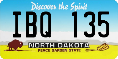 ND license plate IBQ135