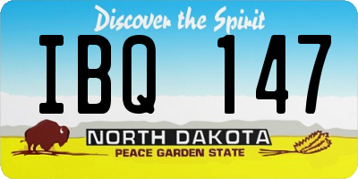 ND license plate IBQ147
