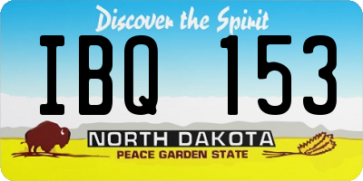 ND license plate IBQ153