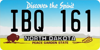 ND license plate IBQ161
