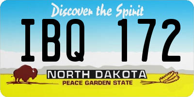 ND license plate IBQ172