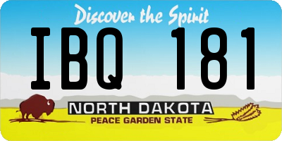 ND license plate IBQ181