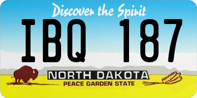 ND license plate IBQ187