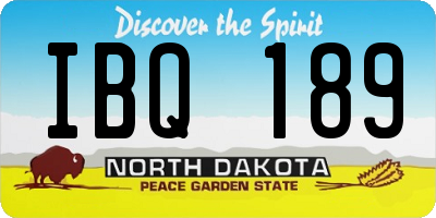 ND license plate IBQ189