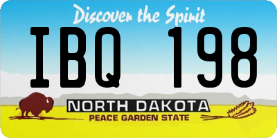 ND license plate IBQ198