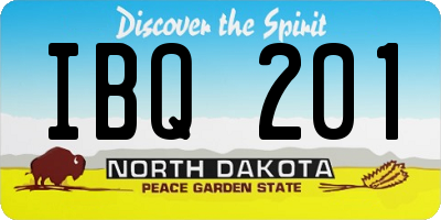 ND license plate IBQ201