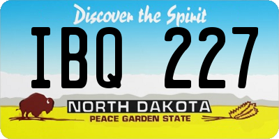 ND license plate IBQ227