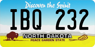 ND license plate IBQ232