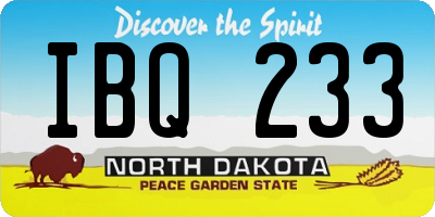 ND license plate IBQ233