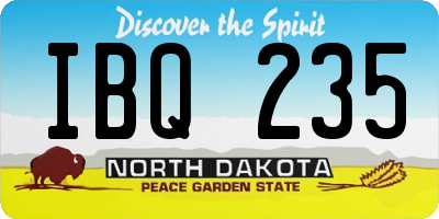 ND license plate IBQ235