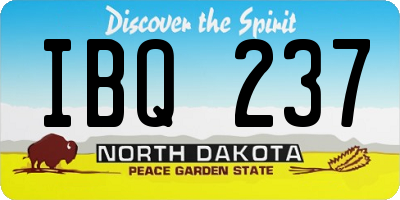 ND license plate IBQ237